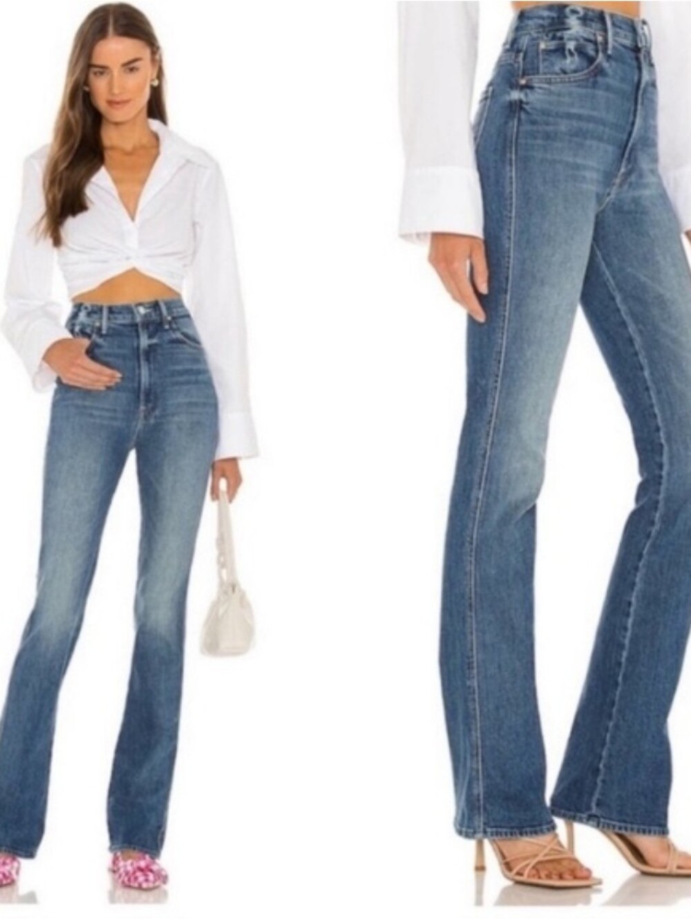 MOTHER Superior Jeans Women's 27 High Waisted Smokin Double Heel Beyond The Sky